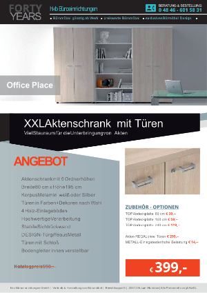 XXL Aktenschrank aus der Kollektion Büromöbel OFFICE PLACE von der Firma HKB Büroeinrichtungen GmbH Husum